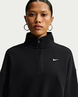 Nike Studio Fleece Medium Weight Women's Oversized 1/4-Zip Cropped
